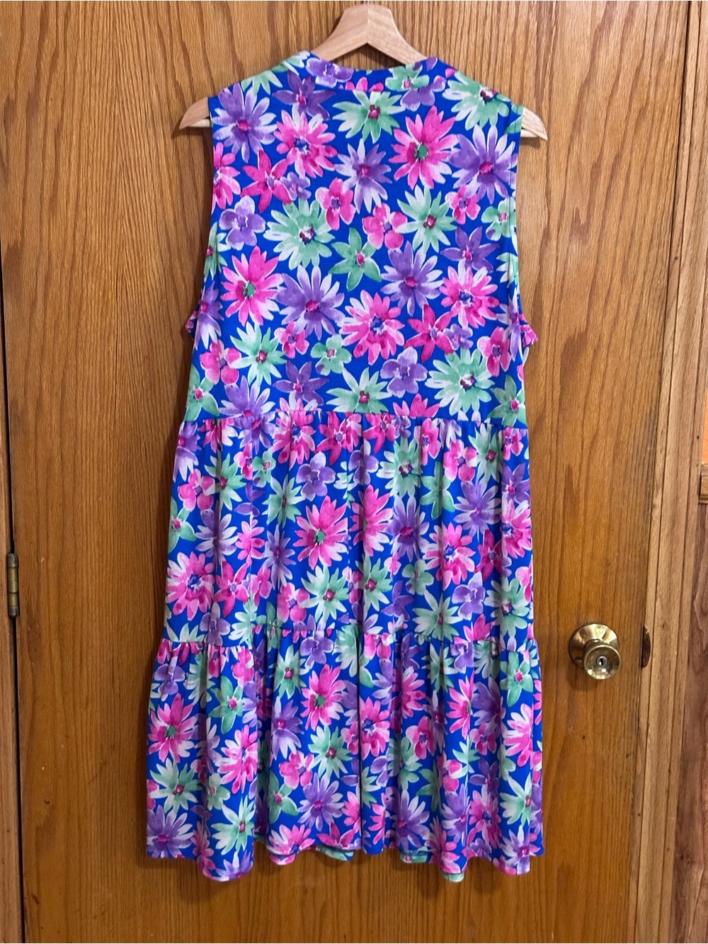 Dear Scarlett sz xl dress Blue with Pink & Green Flowers - Picture 8 of 8